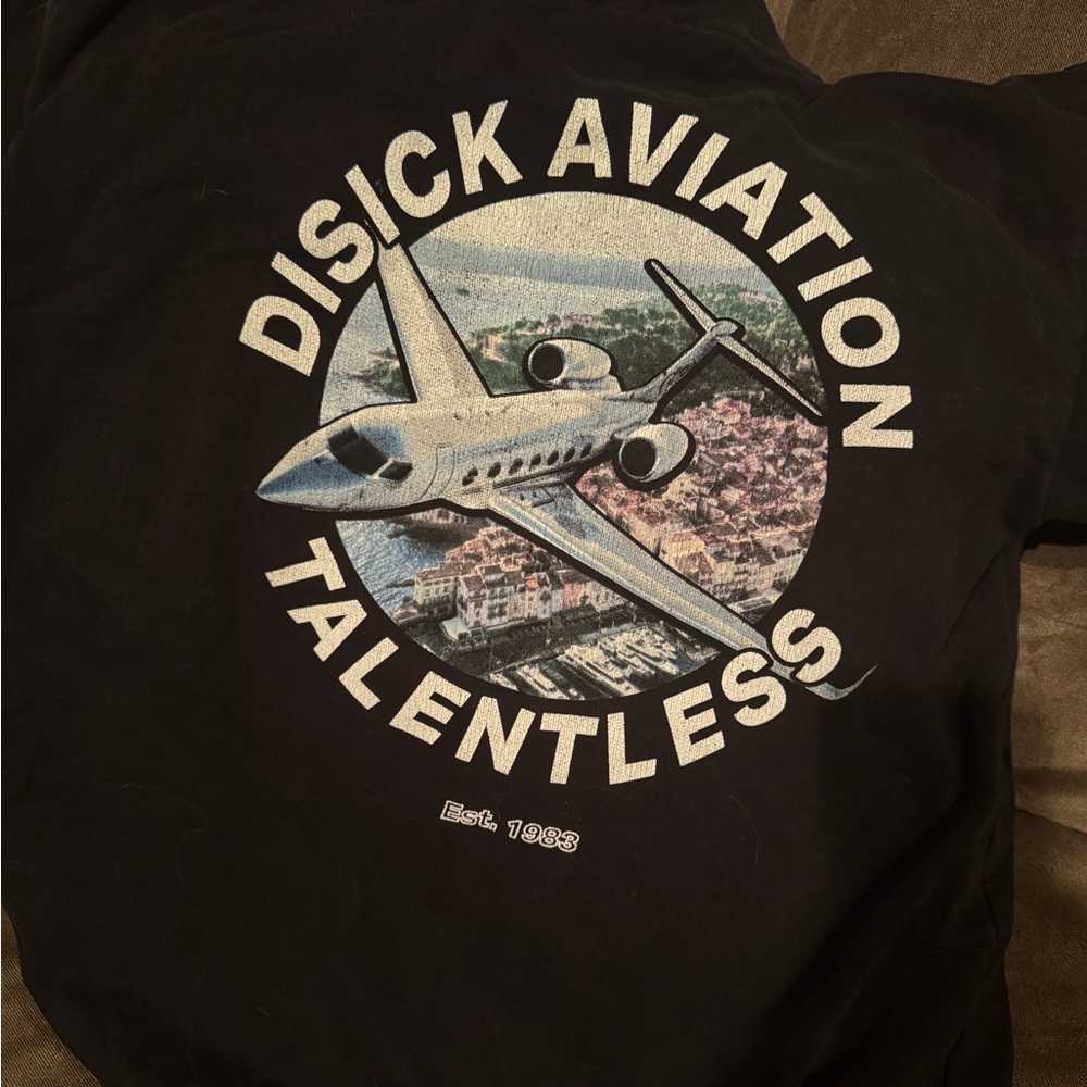 TALENTLESS Black Aviation Graphic Sweatshirt